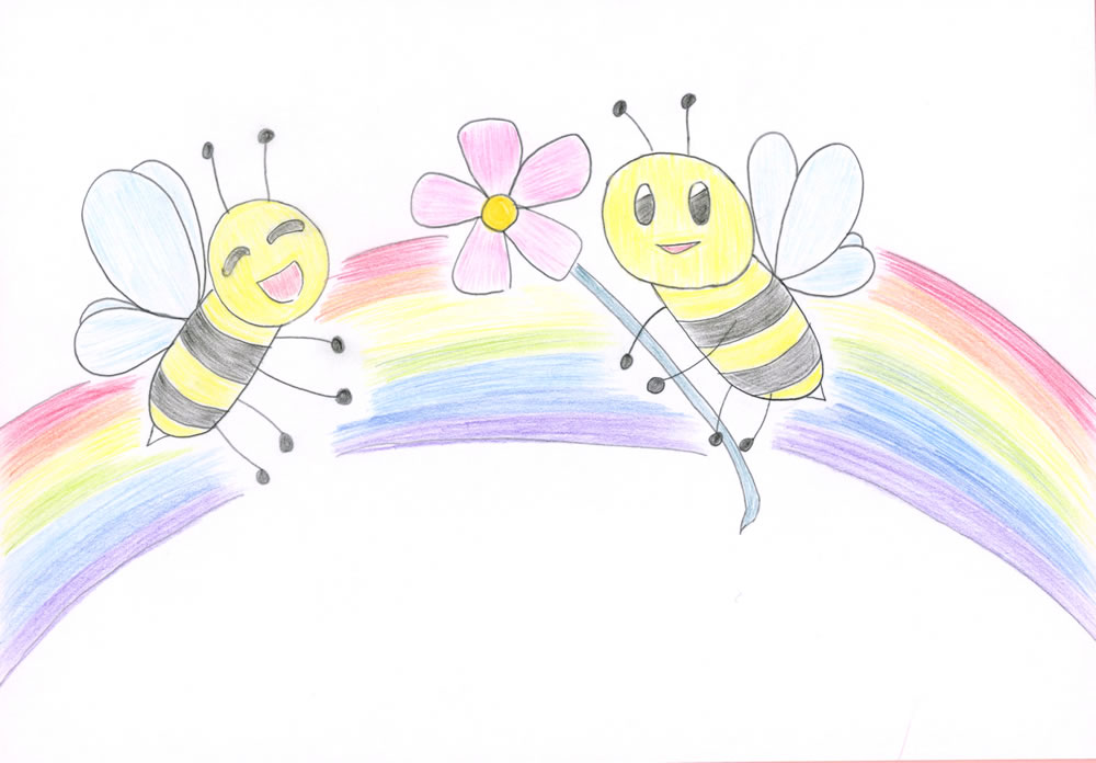 ミツバチと虹